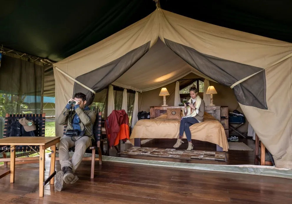 Luxury tent inside the masai mara