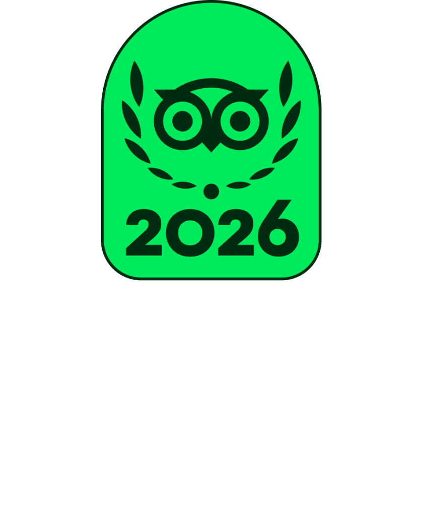 Tripadvisor TC Badge Travelers Choice Center Aligned White L
