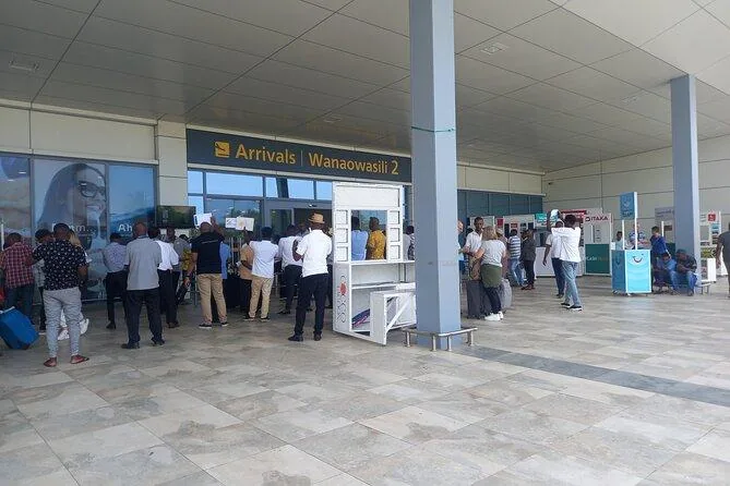 Arrivals hall at a Tanzanian international airport